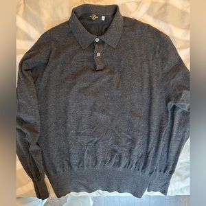 Long sleeve wool polo